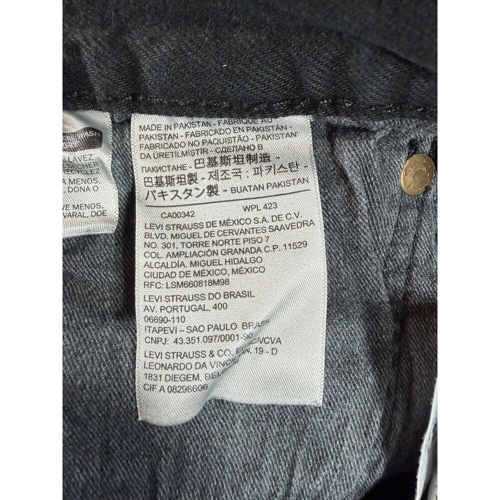Levis 501 Premium Jeans Mens 31x32 Black Straight Leg Button Fly Casual Big E - Picture 11 of 12